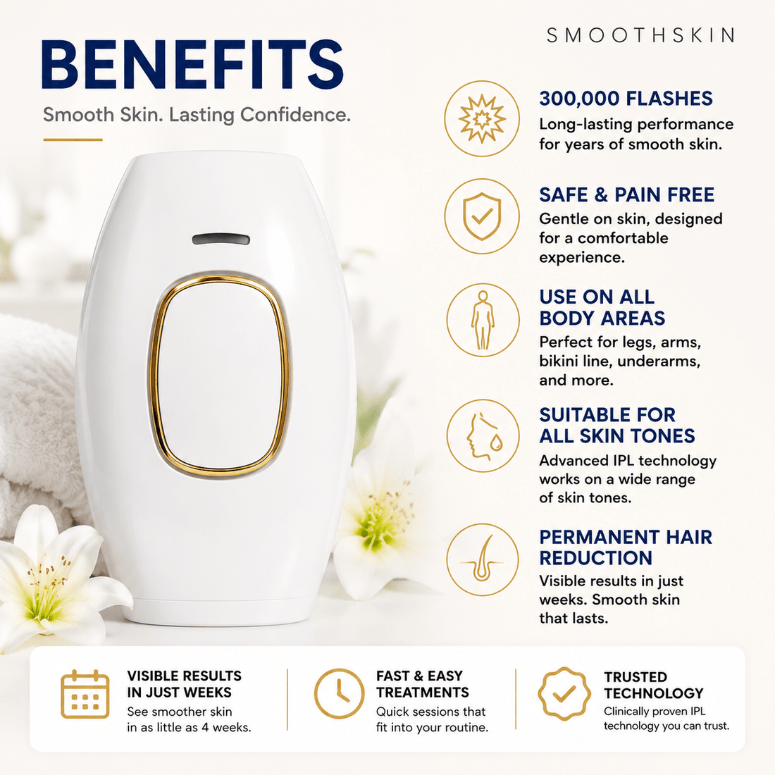 Say Goodbye to Shaving – Meet the SmoothSkin Laser Hair Remover - Skin Bliss Shop