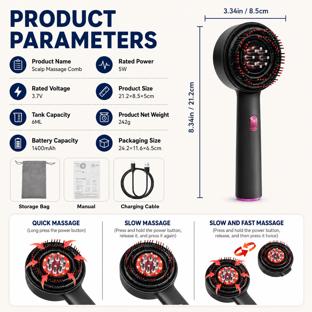 Electric Scalp Massage Comb - Skin Bliss Shop