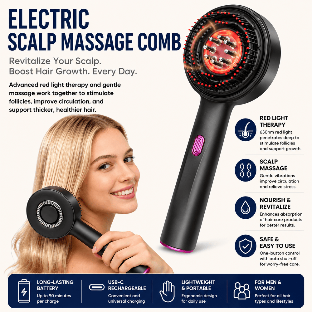 Electric Scalp Massage Comb - Skin Bliss Shop